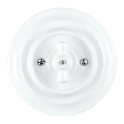 Włącznik żaluzjowy / roletowy obrotowy z ramką, ceramiczny, montaż podtynkowy, kolor biały Ceramic Loft