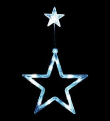 Gwiazda LED 11L ozdoba okienna na baterie 3xAAA barwa biała 10-502