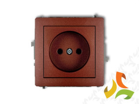 DECO Gniazdo pojedyncze bez uziemienia (przesłony torów prądowych) brązowy metalik 9DGP-1p KARLIK