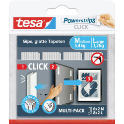 tesa 77723-00020-00 tesa Powerstrips Adhesive Hooks 6x Medium 8x Large 14 Pair