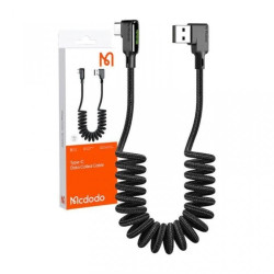 Mcdodo Kabel kątowy spiralny USB 3.0 typ-A kątowy / typ-C kątowy (wtyk / wtyk) CA-7310 czarny 1,8m