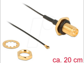 12460 HF antenna cable RP-SMA female, MHF® 4 male, 20 cm