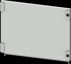 Compartment door, rectangular, sheet steel, (W x H x D) 600 x 450 x 25 mm, light gray, for built-in installation devices, 8PQ204