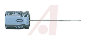 Kondensator 10μF 63V dc Radialny, Otwór przelotowy Nichicon roztaw: 2mm 5 (Dia.) x 11mm