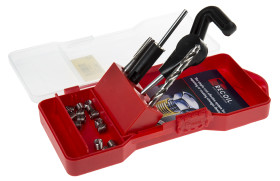 Zestaw do naprawiania gwintów zakres: 1/4-20 Recoil Wkładki UNC 1/4 cala (x15); narzędzie rozłączane magnetyczne;