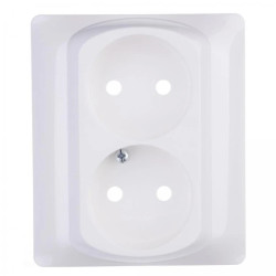 SISTENA LIFE Plakietka gniazda podwójnego arctic