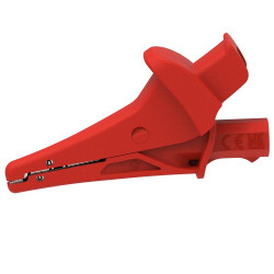 Zacisk krokodylkowy 20A izolowany 25mm Czerwony Electro PJP