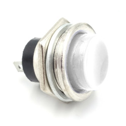 Przełącznik okr. duży metal biał Off-(On) Biały PBS26B