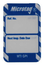 Zawieszka w rozmiarze mikro Biały na niebieskim Angielski, Kit Contents 20 wkładek Microtag Brady