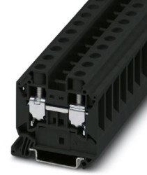 Through terminal block, screw connection, 1.5-25 mm², 2 pole, 76 A, 8 kV, black, 3044197