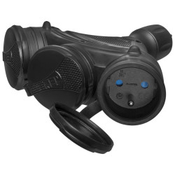 Rozgałęźnik gumowy IP54 GN-X3/54 czarny W-01158 EXTREM Plastrol
