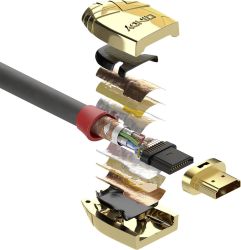 LINDY HDMI kabel Wtyczka HDMI-A, Wtyczka HDMI-A 5.00 m szary 37864 4K UHD Kabel HDMI