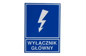 Tabliczka /znak informacyjny/ TZI 74X105S /WYŁĄCZNIK GŁÓWNY/ E04TZ-01041120200 /10szt./