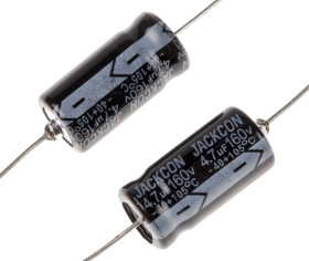 Kondensator 4.7μF 160V dc Osiowy, Otwór przelotowy RS PRO 8 (Dia.) x 16mm