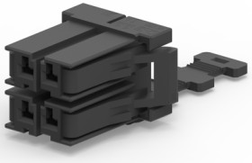 Socket housing, 4 pole, pitch 5.08 mm, straight, black, 2-2303376-1