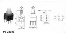 przełącznik PS-22E06 SL bistabilny 30V 0,3A