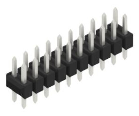 Pin header, 20 pole, pitch 2.54 mm, straight, black, 10054935