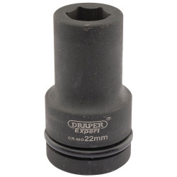 Draper Expert 05137 Expert 22mm 1&quot; Sq. Dr. Hi-Torq&#xAE; 6 Point Deep Impact Socket