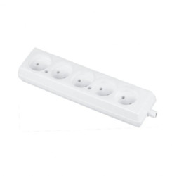 Gniazdo przenośne pięciokrotne 16A 2P 250V białe GN-560