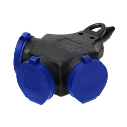 Rozgałęźnik bryzgoszczelny i odporny na uderzenia, IP44, 3x2P+Z (Schuko), 16A, 230VAC,OR-AE-13209(GS)