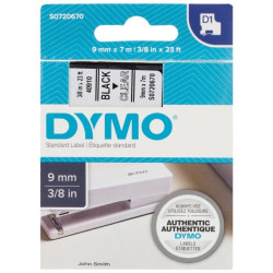 Taśma do drukarek D1 9mm x 7m czarny/przezroczysty S0720670