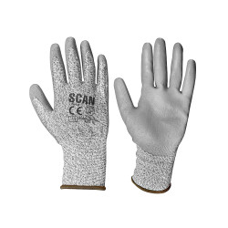 Scan H3101-3 Grey PU Coated Cut 3 Gloves - XL (Size 10)