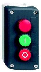 Kaseta ciemnoszara, przyc. ziel. kryty/czerw. kryty O22 i wskaźnik św. XALD363M