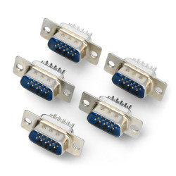 Wtyk D-SUB DE-15F na przewód - 5 szt.
