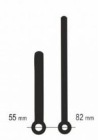 UM213Y.06C Komplet wskazówek: godzinowa 55mm, minutowa 82mm - typu pałka, czarne - typu Y