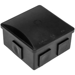 Puszka instalacyjna natynkowa typu KLIK 85x85x40mm IP44 czarna kwadrat z dławikami PAWBOL