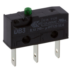 ZF DB3C-B1AA Microswitch SPDT 0.1A 250V AC, Button, Q.C.