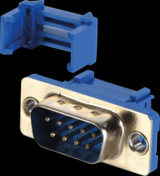 D-SUB male connector, 9-pin, ribbon cable, with insulator