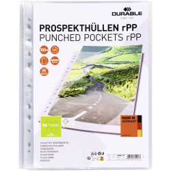 Durable 268419 Punched pocket Transparent Recycled plastic 100 pcs A4 sleeves