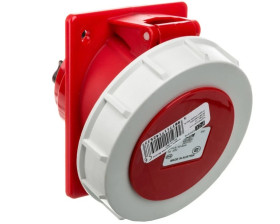 Gniazdo tablicowe skośne 32A 5P 400V /80x97/ czerwony IP67 4252-6f78