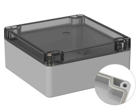 Obudowa ogólnego użytku Poliwęglan szerokość zew. 120 mm długość zew. 122 mm wys. zew. 55 mm RS PRO IP66 Szary