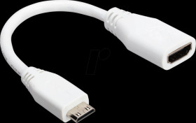 SC0864 Raspberry Pi - mini HDMI to HDMI, 10cm, white