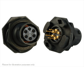 Złącze wielostykowe przemysłowe 6-pinowe, panelowe Wtyczka Souriau Sunbank by Eaton