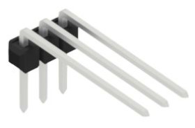 Pin header, 3 pole, pitch 2.54 mm, angled, black, 10056244
