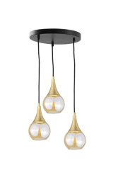 Lampa wisząca 3x E27 LACRIMA HONEY/GOLD