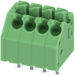 PCB terminal, 4 pole, pitch 3.5 mm, AWG 24-16, 8 A, spring-clamp connection, green, 1984989