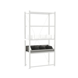 System półek, kolor RAL 7040, 4-poziomowy, Manorga