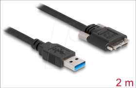 87800 USB 3.0 cable, A male to Micro-B male, screwable, 2 m