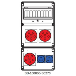 Rozdzielnica 3x5x32A 2x3x16A INA=32A IP54 SB-108805-S0270-54
