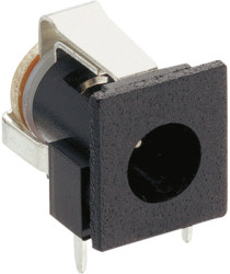 DC panel socket, pin Ø 1.9 mm, hole Ø 6.6 mm, black, NEB 1 R