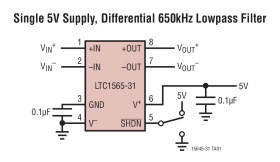 650kHz Continuous Time, Linear Phase Lowpass Filter