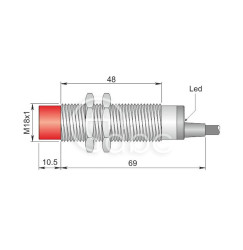 Czujnik indukcyjny SI18SM-BE8 NO/NC LC5, I18000642