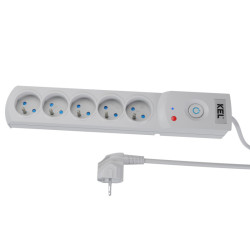 Przedłużacz z filtrem 5-GN+2xUSB 5m szary AX5/PRO/5M/SZARY W-100036 Kel Plastrol