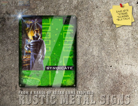 Rustic Amiga, Dos Game Syndicate Box Artwork Metal Sign [613]