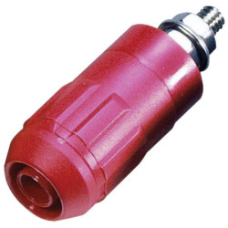 Stäubli 669684-22 XUB-G jack socket 4mm pin red insulated 1pc rigid sleeve