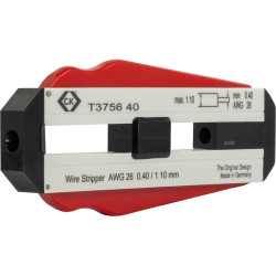 Precision wire stripper for PVC wires, PTFE wires, AWG 26, cable Ø 0.4 mm, L 97 mm, 24 g, T3756 40